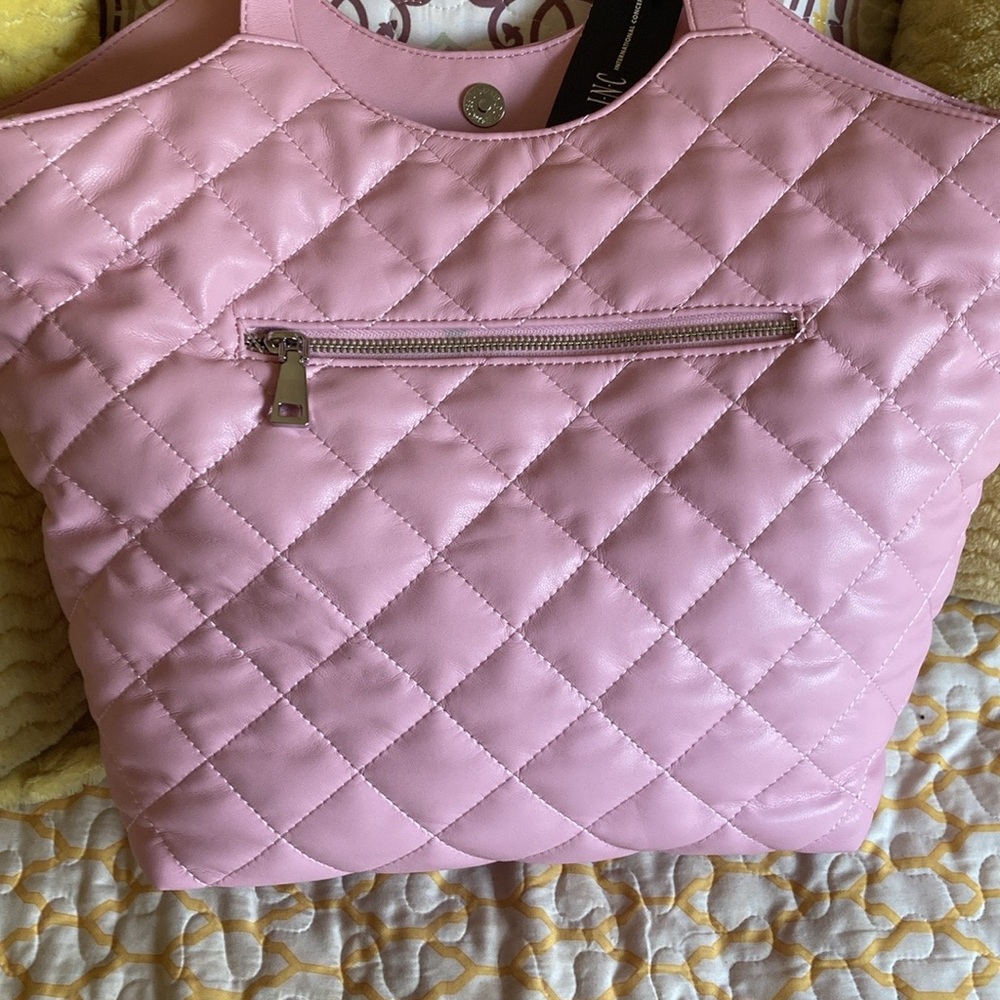 Pretty in pink quilted tote bag by inc. concepts NWt